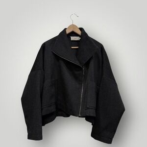 IVAN GRUNDAHL  Women's Charcoal 100%‎ Wool  Moto Jacket Size 36